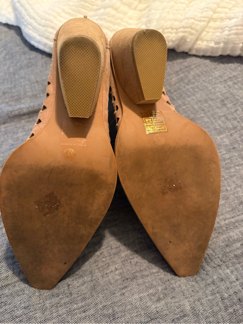 Jeffrey Campbell Taupe Suede Laser-Cut Ankle Boots - Picture 7 of 9